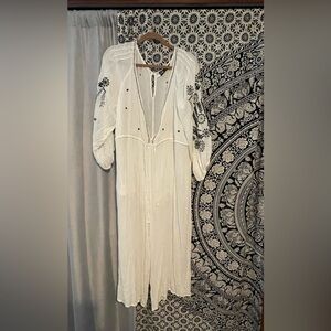 Embroidered White Jumpsuit
